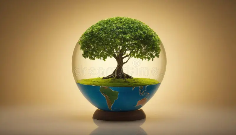 bonsai-tree-earth-globe-concept-artistic-representation-bonsai-tree-atop-globe-symbolizing-environmental-care-313929296